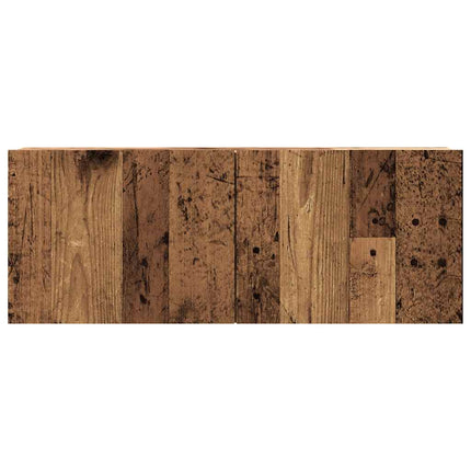 Väggmonterad tv-bänk åldrat trä 80x30x30 cm konstruerat trä