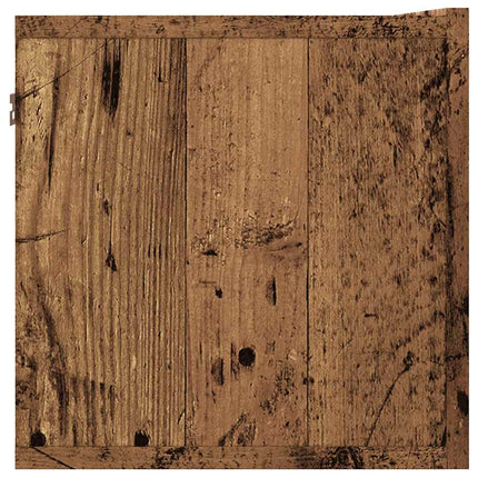 Väggmonterad tv-bänk åldrat trä 80x30x30 cm konstruerat trä