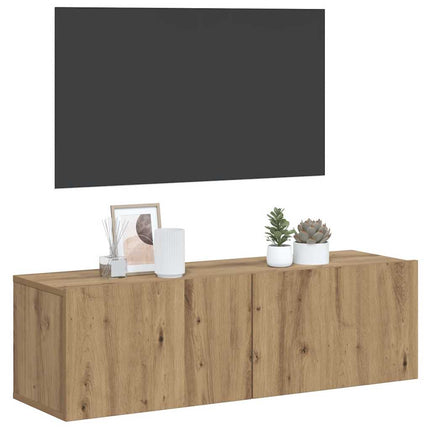 Väggmonterad tv-skåp artisan ek 80x30x30 cm konstruerat trä