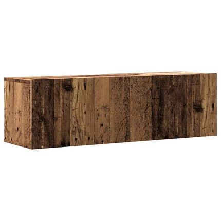 Väggmonterad tv-skåp åldrat trä 100x30x30 cm konstruerat trä