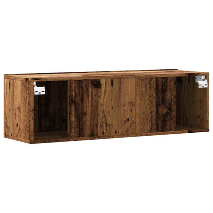 Väggmonterad tv-skåp åldrat trä 100x30x30 cm konstruerat trä