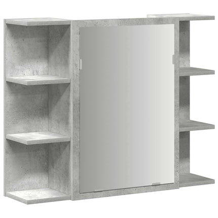 Spegelskåp för badrum betonggrå 80x20,5x64 cm konstruerat trä
