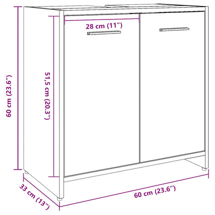 Tvättställsskåp betonggrå 60x33x60 cm konstruerat trä