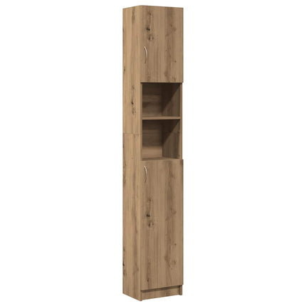 Badrumsskåp hantverksmässig ek 32x25,5x190 cm konstruerat trä