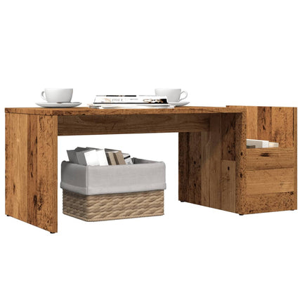 Soffbord åldrat trä 90x45x35 cm konstruerat trä
