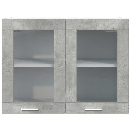 Väggskåp glas “Lyon” betonggrå 80x31x60 cm