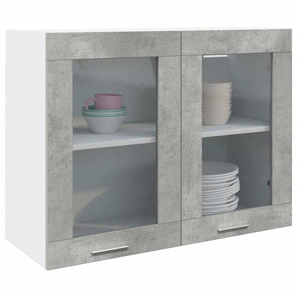 Väggskåp glas “Lyon” betonggrå 80x31x60 cm