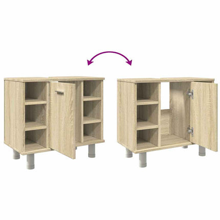 Badrumsskåp sonoma-ek 60x32x53,5 cm spånskiva