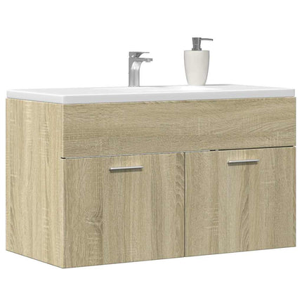 Tvättställsskåp sonoma-ek 80x38,5x46 cm konstruerat trä