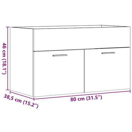 Tvättställsskåp sonoma-ek 80x38,5x46 cm konstruerat trä