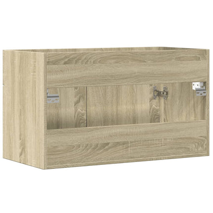Tvättställsskåp sonoma-ek 90x38,5x46 cm konstruerat trä