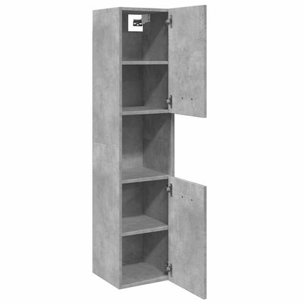 Badrumsskåp betonggrå 30x30x130 cm konstruerat trä