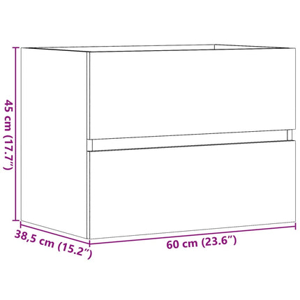Badrumsskåp betonggrå 60x38,5x45 cm konstruerat trä