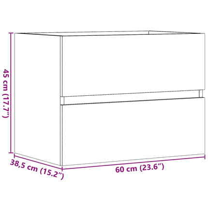 Badrumsskåp åldrat trä 60x38,5x45 cm konstruerat trä