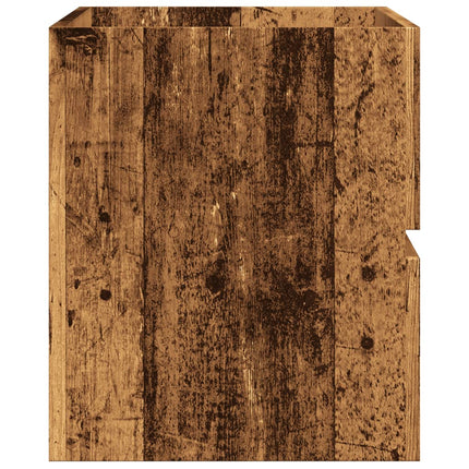 Badrumsskåp åldrat trä 80x38,5x45 cm konstruerat trä