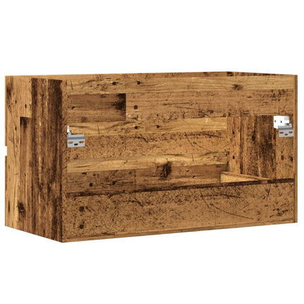 Badrumsskåp åldrat trä 80x38,5x45 cm konstruerat trä