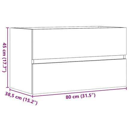 Badrumsskåp ek 80x38,5x45 cm konstruerat trä