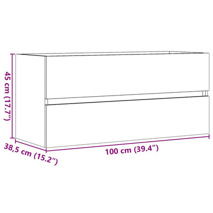 Tvättställsskåp betonggrå 100x38,5x45 cm spånskiva