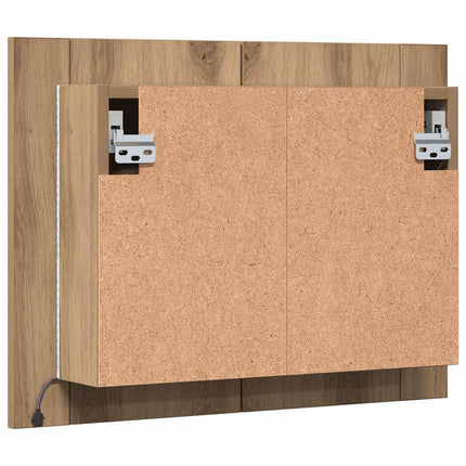 Spegelskåp med LED artisan ek 60x12x45 cm konstruerat trä