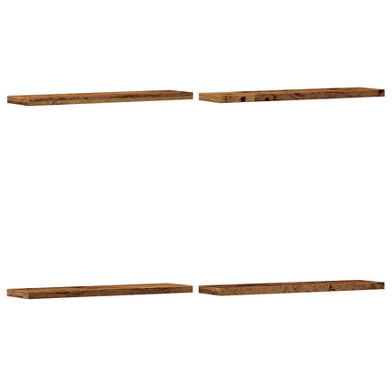 Vägghyllor 4 st åldrat trä 40x20x1,5 cm konstruerat trä