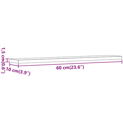Hyllplan 4 st åldrat trä 60x10x1,5 cm konstruerat trä