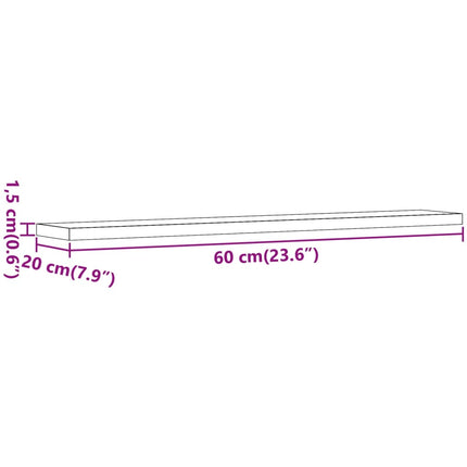 Vägghyllor 4 st åldrat trä 60x20x1,5 cm konstruerat trä