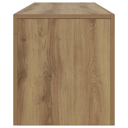 TV-bänk med LED-lampor artisan ek 140x36,5x40cm konstruerat trä