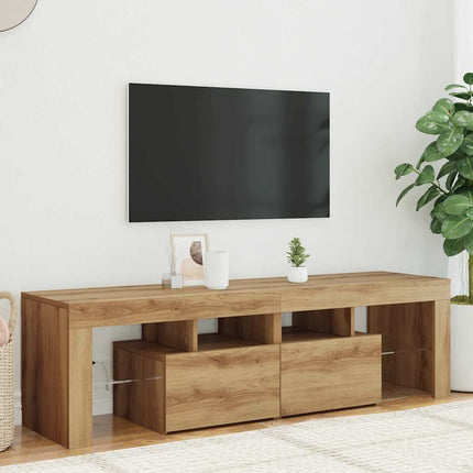 Tv-Bänk Med Led-Lampor 140X36,5X40 Cm Konstruerat Trä