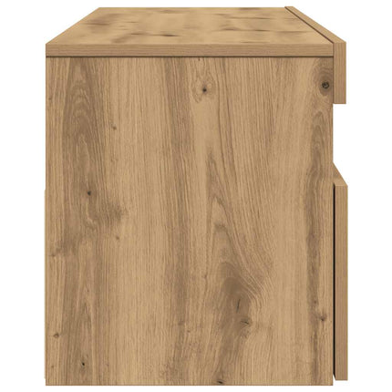 TV-bänk med LED-lampor artisan ek 120x35x40 cm konstruerat trä