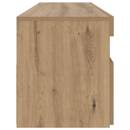 TV-bänk med LED-lampor artisan ek 90x35x40 cm konstruerat trä