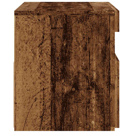 TV-bänk med LED-lampor åldrat trä 60x35x40 cm konstruerat trä