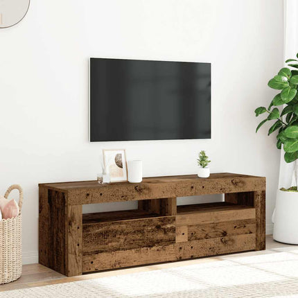 Tv-Bänk Med Led-Lampor 120X35X40 Cm Konstruerat Trä