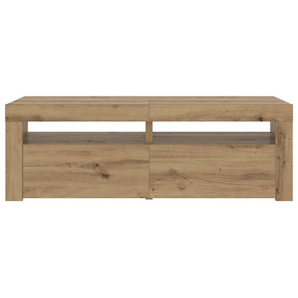 TV-bänk med LED-lampor artisan ek 120x35x40 cm konstruerat trä