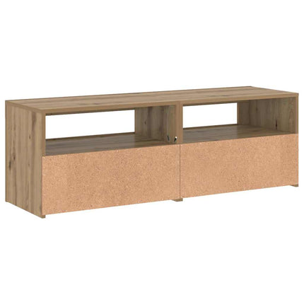TV-bänk med LED-lampor artisan ek 120x35x40 cm konstruerat trä