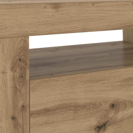 TV-bänk med LED-lampor artisan ek 120x35x40 cm konstruerat trä