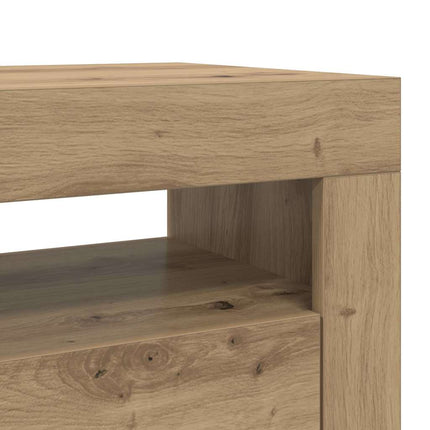 TV-bänk med LED-lampor artisan ek 120x35x40 cm konstruerat trä