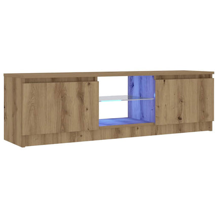 TV-bänk med LED-lampor artisan ek 120x30x36 cm konstruerat trä