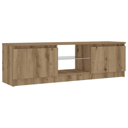 TV-bänk med LED-lampor artisan ek 120x30x36 cm konstruerat trä