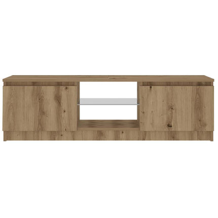 TV-bänk med LED-lampor artisan ek 120x30x36 cm konstruerat trä