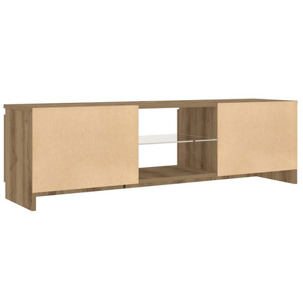 TV-bänk med LED-lampor artisan ek 120x30x36 cm konstruerat trä