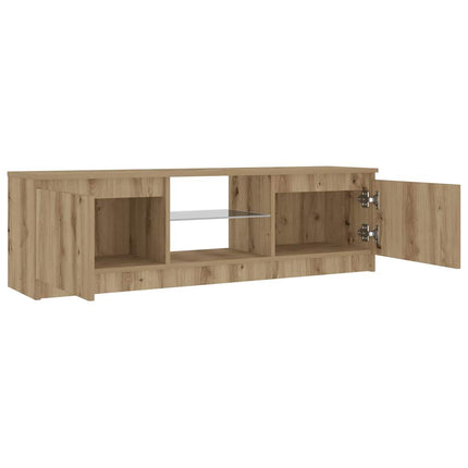 TV-bänk med LED-lampor artisan ek 120x30x36 cm konstruerat trä