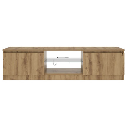 TV-bänk med LED-lampor artisan ek 140x40x36cm konstruerat trä