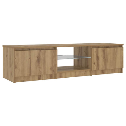 TV-bänk med LED-lampor artisan ek 140x40x36cm konstruerat trä