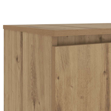 TV-bänk med LED-lampor artisan ek 140x40x36cm konstruerat trä