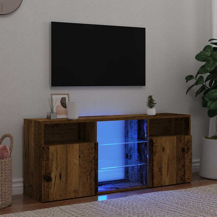 Tv-Bänk Med Led-Lampor 120X30X50 Cm Konstruerat Trä