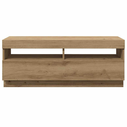 TV-bänk med LED-lampor artisan ek 100x35x40 cm konstruerat trä