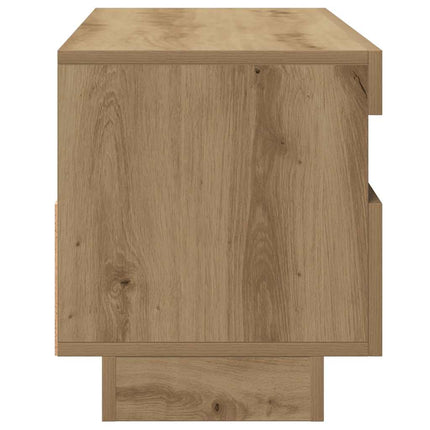 TV-bänk med LED-lampor artisan ek 100x35x40 cm konstruerat trä