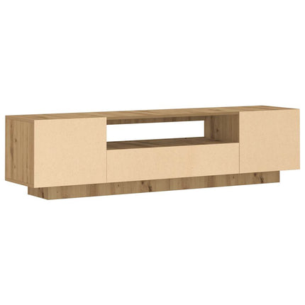 TV-bänk med LED-lampor artisan ek 160x35x40 cm konstruerat trä