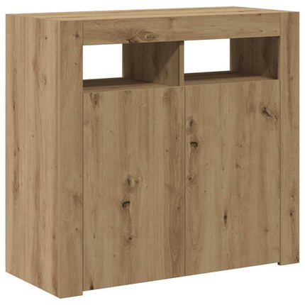 Skänk med LED-belysning artisan ek 80x35x75 cm konstruerat trä