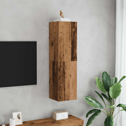 TV-skåp åldrat trä 30,5x30x110 cm konstruerat trä